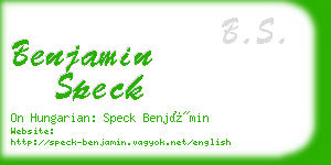 benjamin speck business card